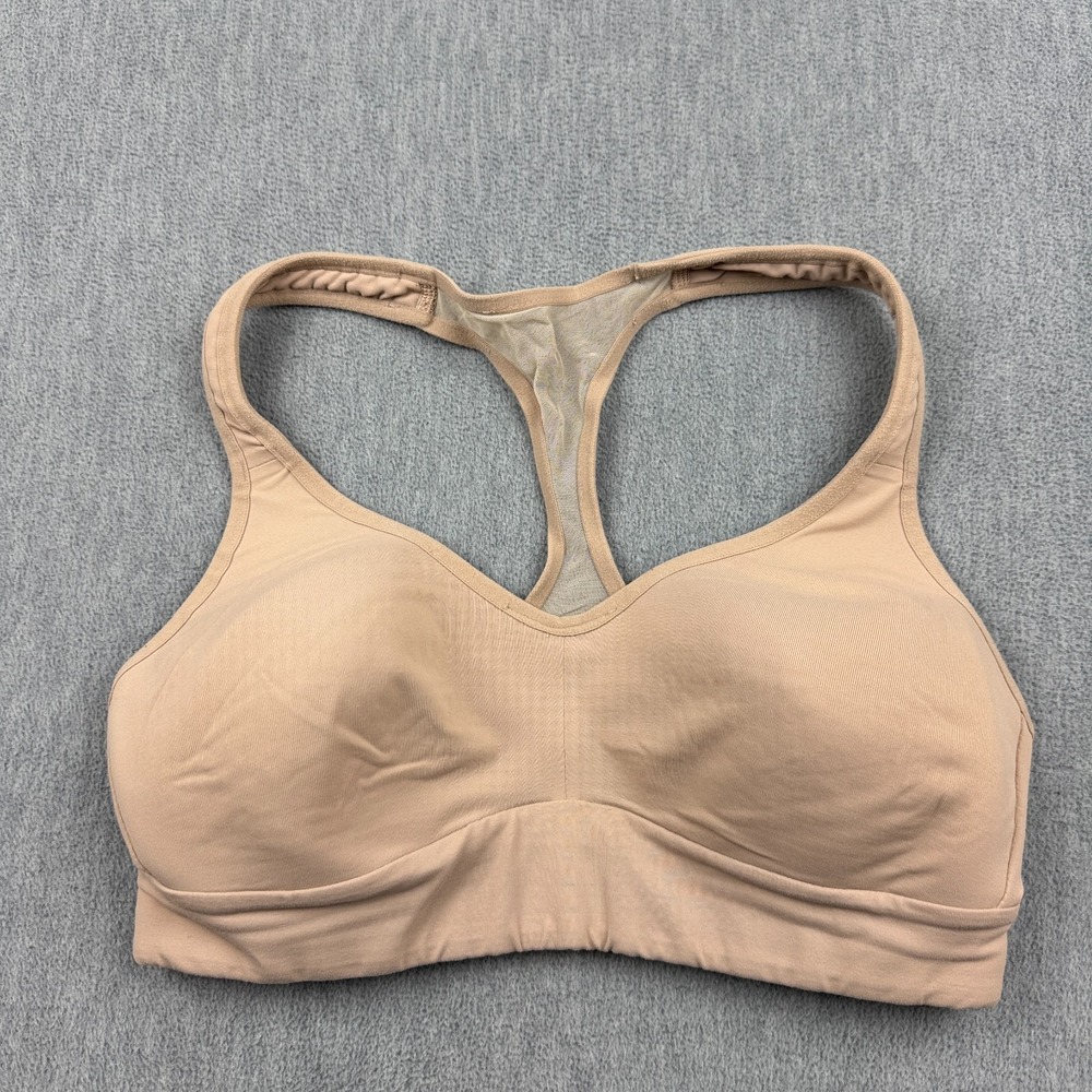 Lululemon Sports Bra Womens 6 Beige Speed Up Racerback Athletic Yoga Gym Workout